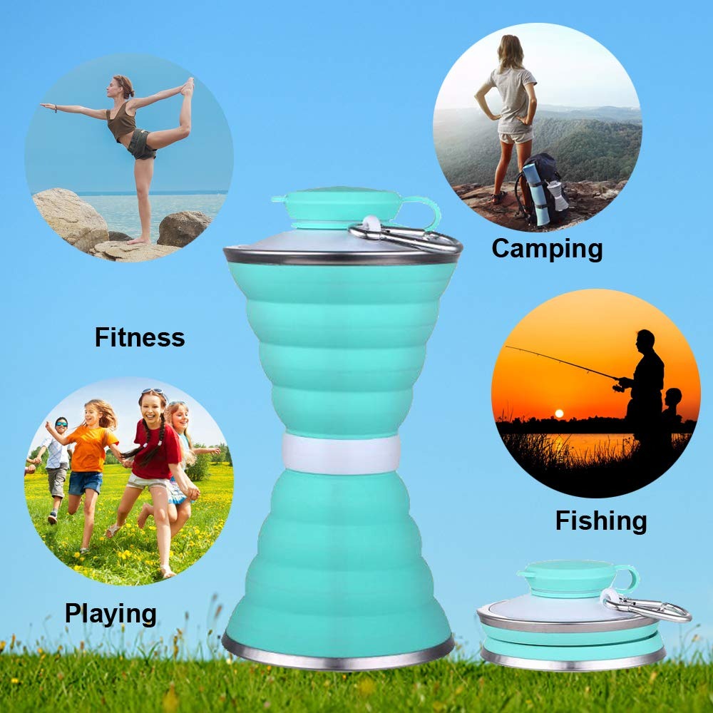 1385 Silicone Traveling Water Bottle Bpa Free - Leak Proof Lightweight Collapsible - Small Folding Refillable And Space Saver For Camping Gym Sports Hiking Biking Yoga Outdoor 1385 Silicone Traveling Water Bottle Bpa Free - Leak Proof Lightweight Collapsible - Small Folding Refillable And Space Saver For Camping Gym Sports Hiking Biking Yoga Outdoor